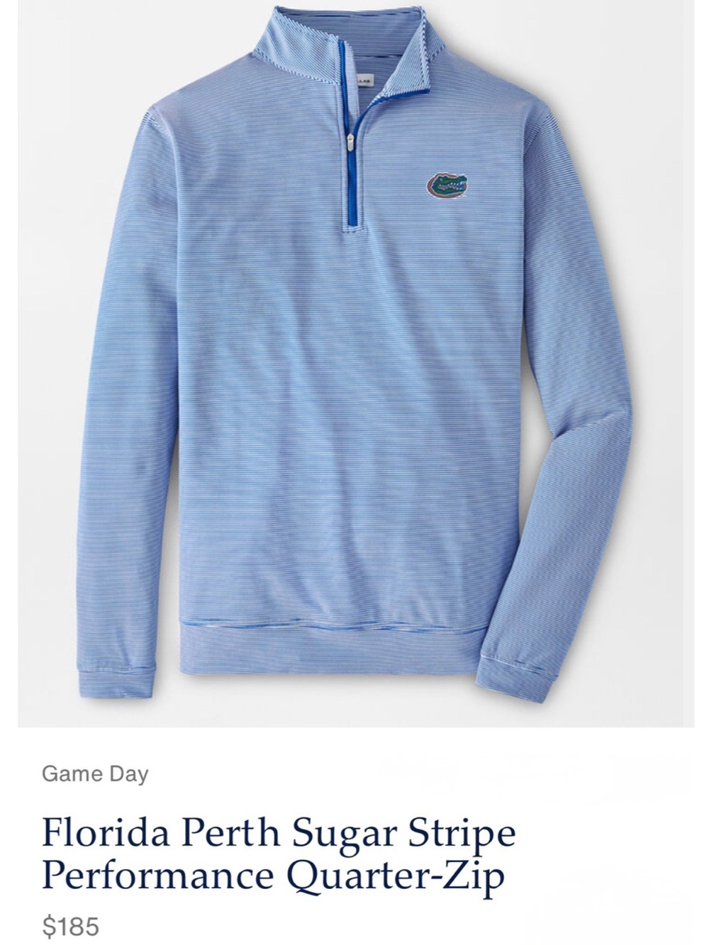 PETER MILLAR Florida Perth Sugar Stripe Performance Quarter-Zip